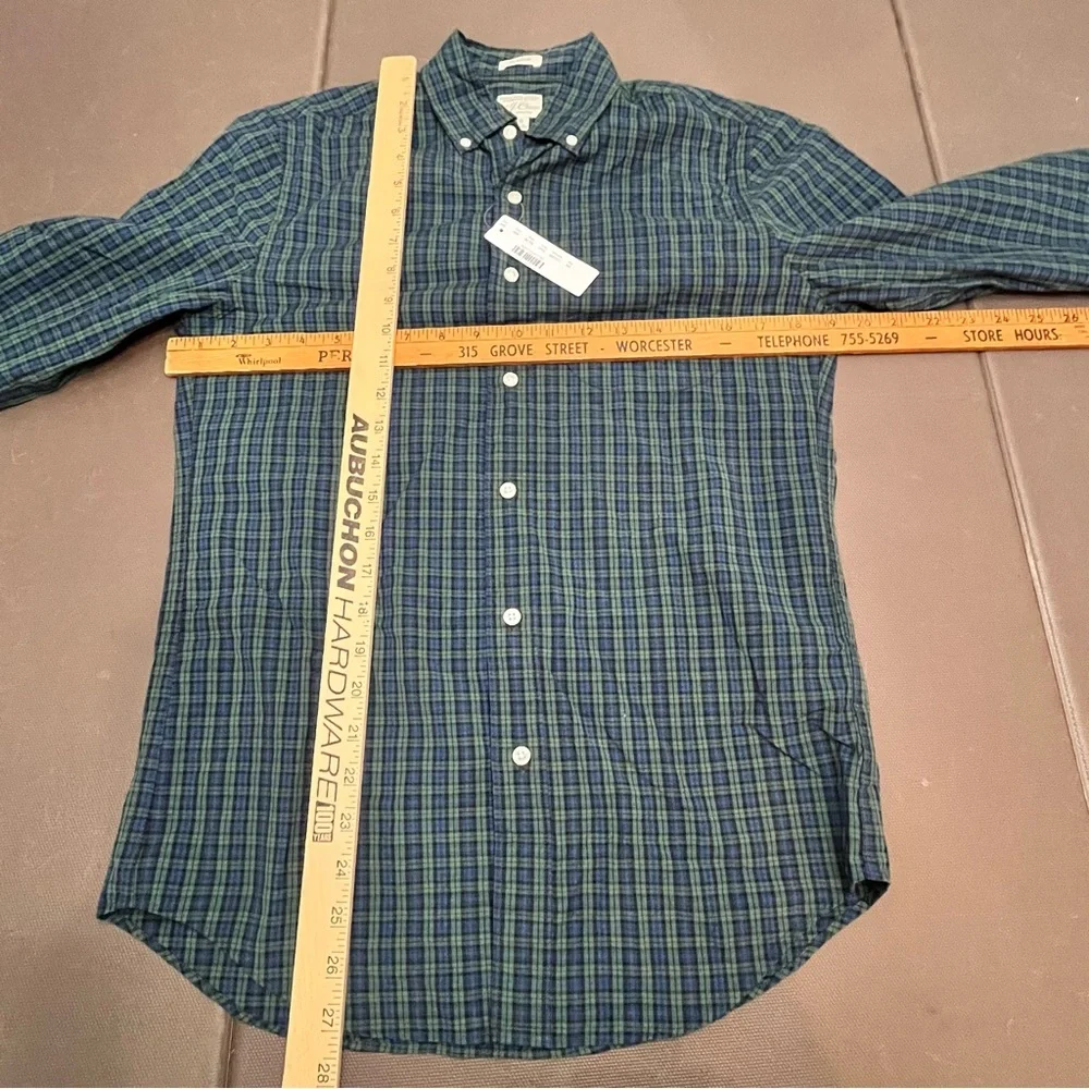J. Crew Oxford Shirt Organic Cotton Plaid Check‎ Button Up NWT Stretch Men’s XS